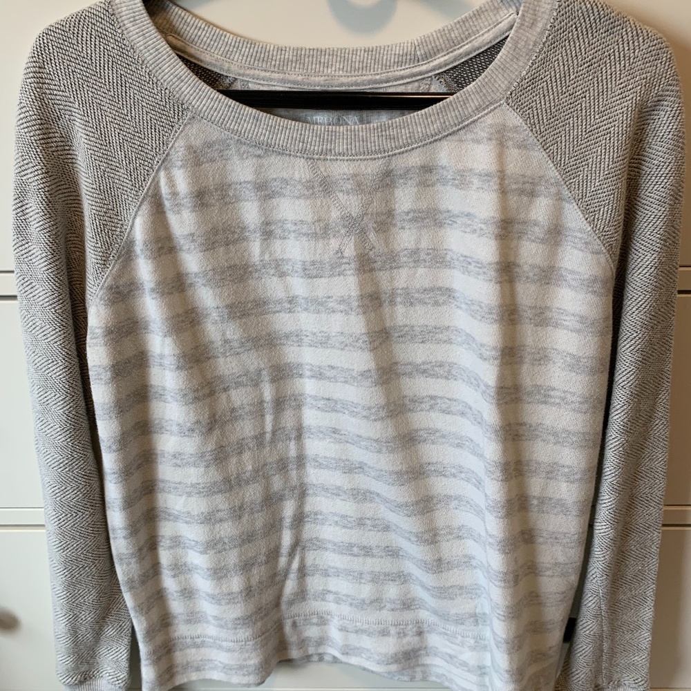Merona Grey Striped Sweater Large